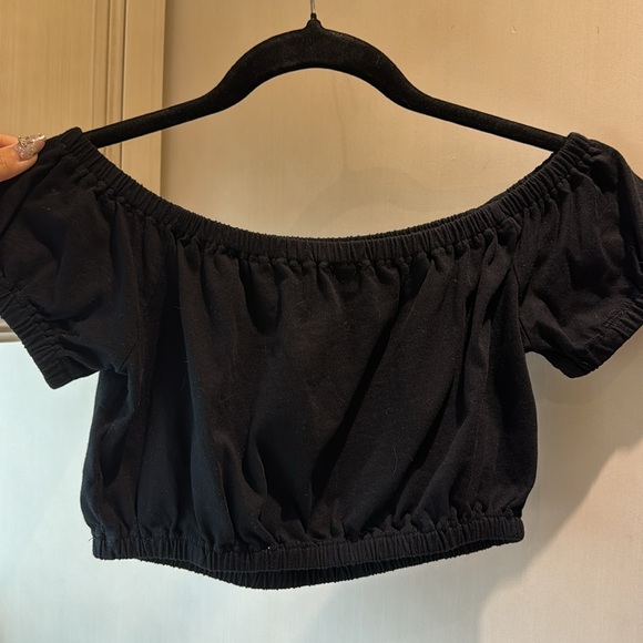 Aritzia Wilfred Black Off Shoulder Cropped Tank XXS - Picture 2 of 3